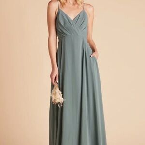 NWT Birdy Grey Kaia Sea Glass Bridesmaids Dress Green Long Chiffon XXL
